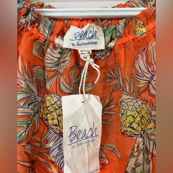 NEW Beachlunchlounge Tropical Sheer Flutter Sleeve Tunic Beach - Picture 2 of 7